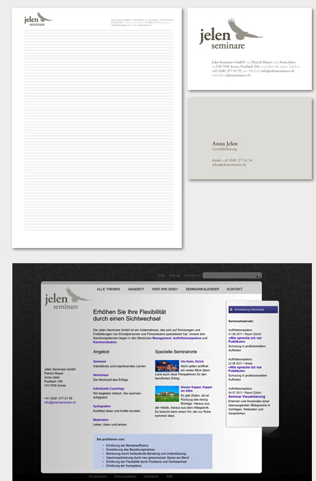 Corporate Design, Visitenkarte, Schreibblock, Internet