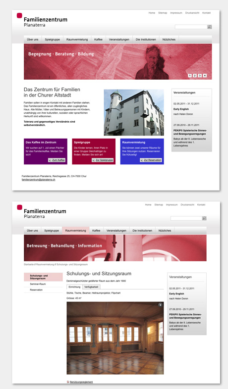Familienzentrum Planaterra Webseite