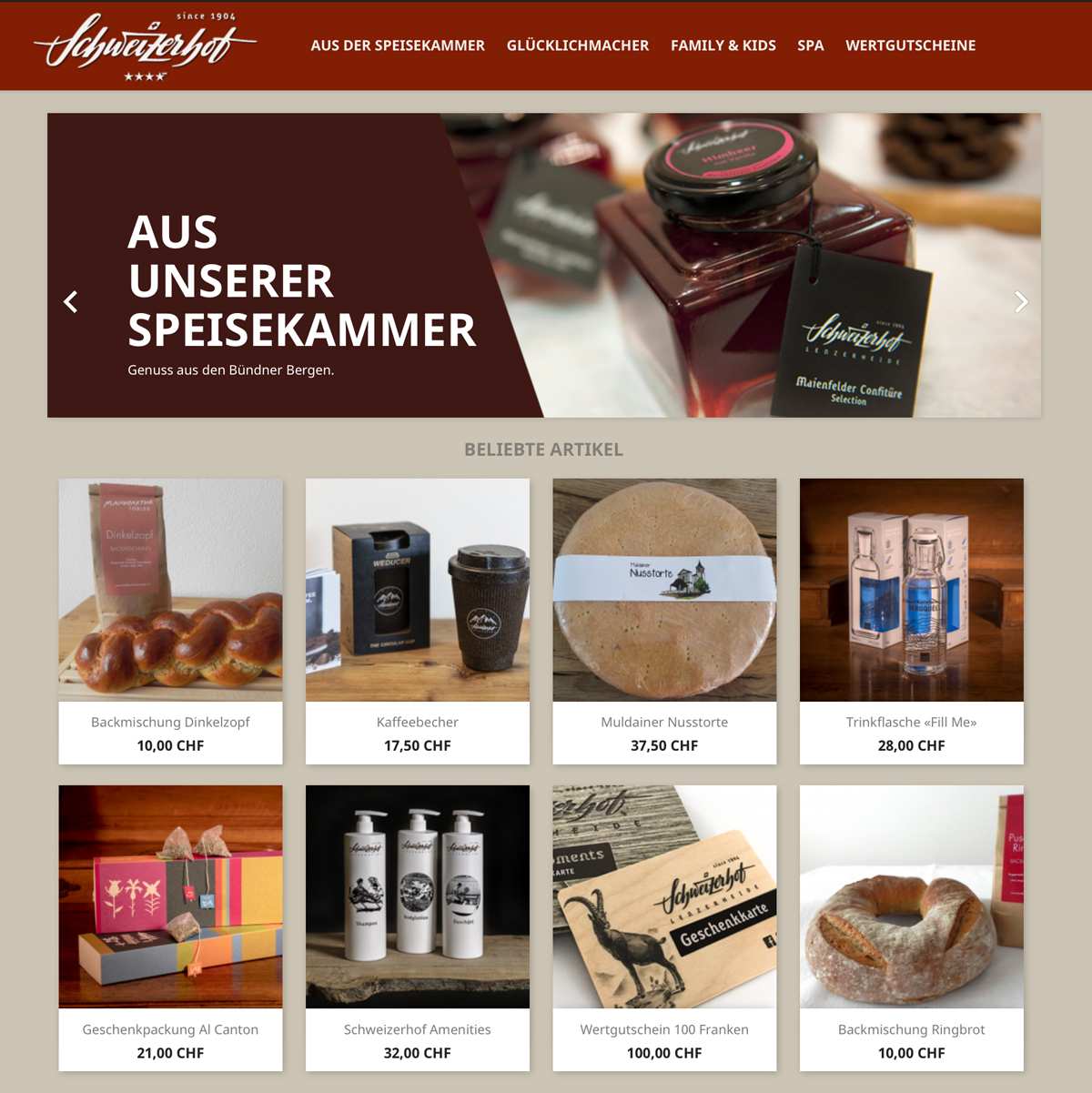 Webshop Hotel Schweizerhof